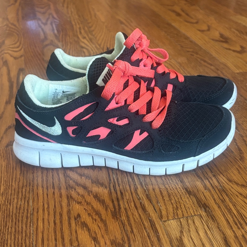 Nike Kids Black and Pink Sneakers